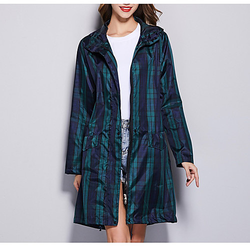 

Women's Coat Causal All Seasons Long Coat Standard Fit Casual Jacket Stripes Modern Style Yellow Green