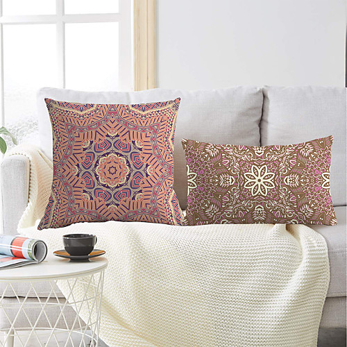 

Mandala Bohemian Double Side Cushion Cover 2PC Soft Decorative Square Throw Pillow Cover Cushion Case Pillowcase for Bedroom Livingroom Superior Quality Machine Washable Outdoor Cushion for Sofa Couch Bed Chair