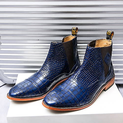 

Men's Unisex Boots Fashion Boots Martin Boots Chelsea Boots Business Casual Classic Daily Party & Evening Leather Synthetics Non-slipping Height-increasing Wear Proof Booties / Ankle Boots Blue Black