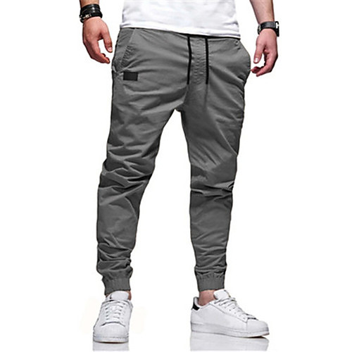 

Men's Casual Casual Daily Pants Pants Solid Color Full Length Gray Khaki Green Black