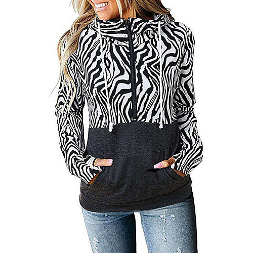 

Women's Hoodie Sweatshirt Leopard Camo / Camouflage Print Daily Sports Other Prints Sportswear Streetwear Hoodies Sweatshirts Blue Army Green Gray