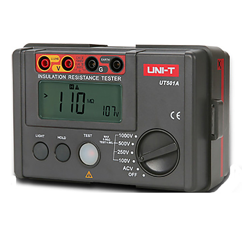 

UNI-T UT501A Insulation Resistance Tester 2000 Count LCD Display Overload Indication Backlight AC Voltage Measurement