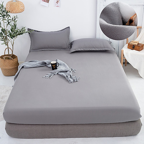 

Modern Simple Style Solid Solor Bed Sheet Fitted Sheet Elastic Band Fixed Antifouling Anti-crease Portable Sheets Cover for Bed