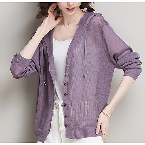 

Women's Coat Daily Wear Spring Summer Regular Coat Regular Fit Casual / Daily Jacket Solid Color Others Coffee color Blue