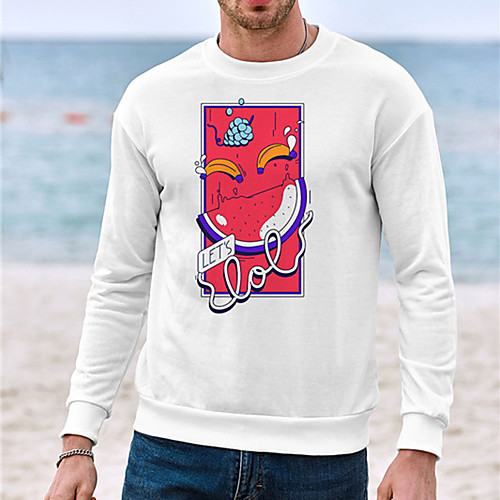 

Men's Unisex Sweatshirt Graphic Prints Fruit Casual Daily Holiday Hot Stamping Casual Designer Hoodies Sweatshirts White