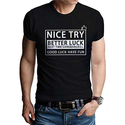 

Men's Unisex Tee T shirt Shirt Hot Stamping Graphic Prints Letter Print Short Sleeve Casual Tops Cotton Basic Designer Big and Tall Black