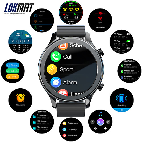 

LOKMAT TIME 4G LTE Cellular Smartwatch Phone Bluetooth Pedometer Activity Tracker Sleep Tracker Long Standby Hands-Free Calls Media Control IP 67 45mm Watch Case for Android iOS Men Women / 1GB
