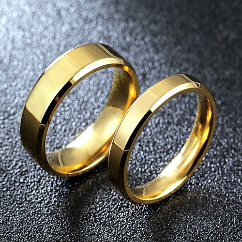 

Couple Rings Geometrical Gold Stainless Steel Stylish Simple Classic 1pc 13