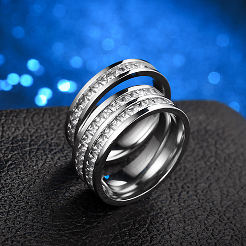 

Couple Rings Geometrical Zircon Titanium Steel Stylish Simple Unique Design 1pc 5 6 7 8 9 / Couple's