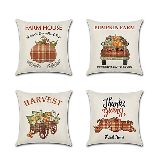 

Autumn Double Side Cushion Cover 1PC Soft Decorative Square Throw Pillow Cover Cushion Case Pillowcase for Bedroom Livingroom Superior Quality Machine Washable Outdoor Cushion for Sofa Couch Bed Chair Pumpkin Fall