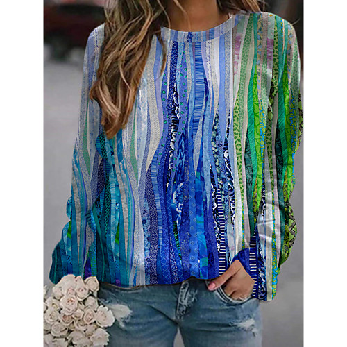 

Women's Sweatshirt Pullover Striped Abstract Print Daily Sports 3D Print Active Streetwear Hoodies Sweatshirts Green Red