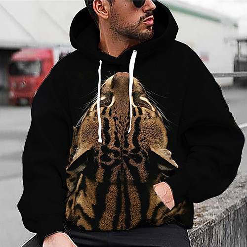 

Men's Unisex Hoodie Graphic Prints Animal Print Daily Sports 3D Print 3D Print Casual Hoodies Sweatshirts Black