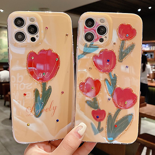 

Phone Case For Apple Back Cover iPhone 12 Pro Max 11 SE 2020 X XR XS Max 8 7 Shockproof Dustproof Graphic Flower TPU