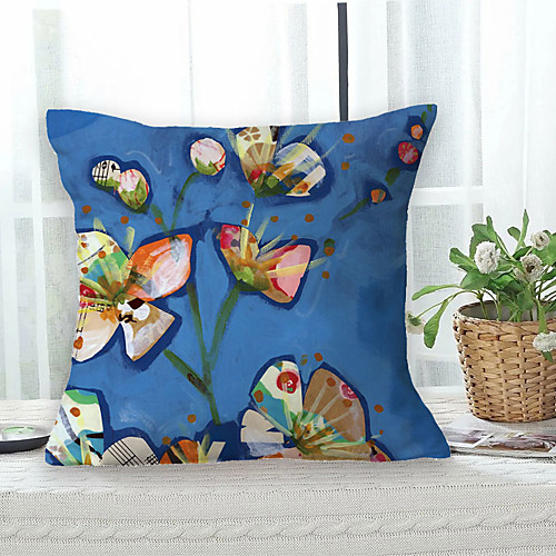 

Butterfly Double Side Cushion Cover 1PC Soft Decorative Square Throw Pillow Cover Cushion Case Pillowcase for Bedroom Livingroom Superior Quality Machine Washable Outdoor Cushion for Sofa Couch Bed Chair Oil Painting Style