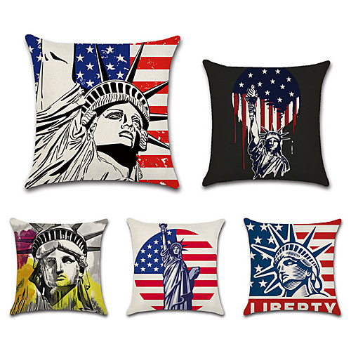 

USA Double Side Cushion Cover 5PC Soft Decorative Square Throw Pillow Cover Cushion Case Pillowcase for Bedroom Livingroom Superior Quality Machine Washable Outdoor Cushion for Sofa Couch Bed Chair