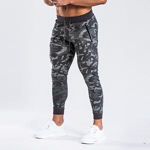 

Men's Athleisure Sports Outdoor Sports Casual Sports Pants Sweatpants Pants Camouflage Full Length Print 1 Camouflage Gray