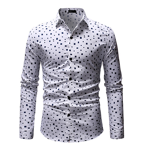 

Men's Shirt Other Prints Polka Dot Graphic Long Sleeve Casual Tops Casual Soft Breathable White Red