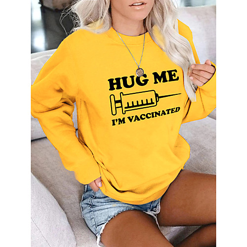 

Women's Sweatshirt Pullover Graphic Text Print Daily Sports Hot Stamping Active Streetwear Hoodies Sweatshirts Yellow Blushing Pink Wine