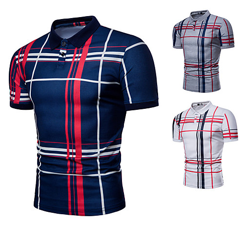 

Men's Golf Shirt T shirt Other Prints Graphic Print Short Sleeve Casual Tops Basic Casual Gray White Navy Blue