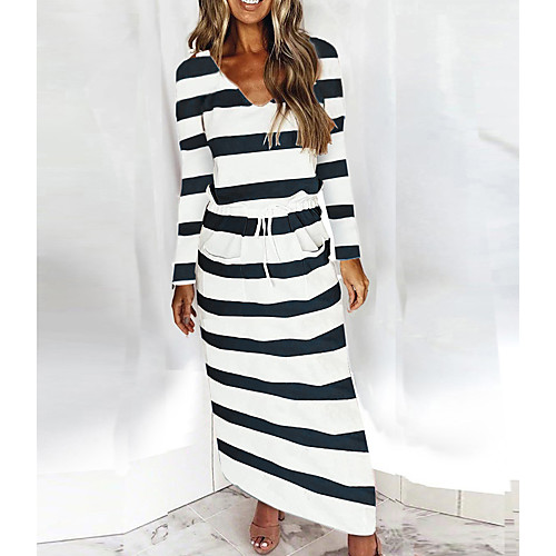 

Women's Strap Dress Maxi long Dress Light Blue Blushing Pink Green Dark Green Black Navy Blue Dark Blue Sleeveless Stripes Spring Summer Casual 2021 S M L XL 2XL 3XL