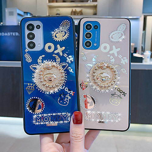 

Phone Case For OPPO Back Cover Reno5 Shockproof Dustproof Word / Phrase Geometric Pattern TPU
