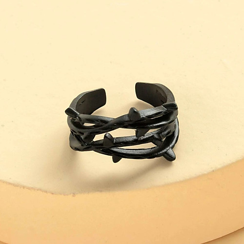 

Ring Classic Black Alloy Punk Trendy Rock 1pc One Size