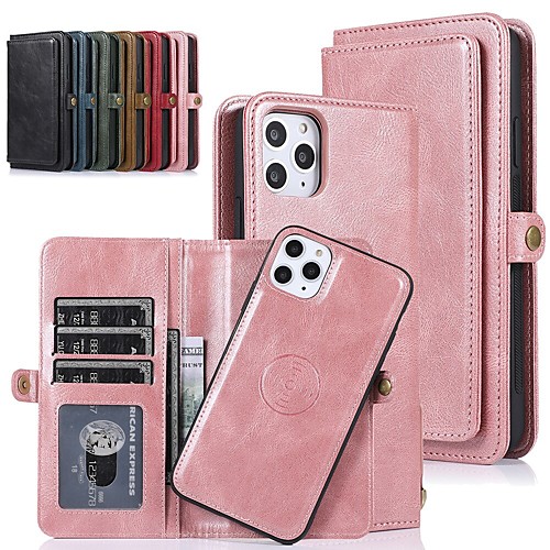 

Separable PU Leather Case For Apple iPhone 12 Pro Max 11 SE 2020 X XR XS Max 8 7 6 Magnetic Flip Folio Multiple Card Slots Wallet Full Body Protective Cover