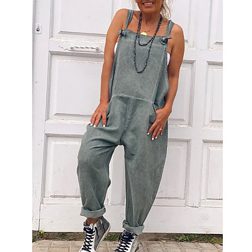 

Women's Casual Causal Daily Holiday 2021 Yellow Blushing Pink Gray Romper Solid Color