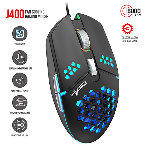 

Fan Macro Program Wired Hole Game Mouse 8000DPI