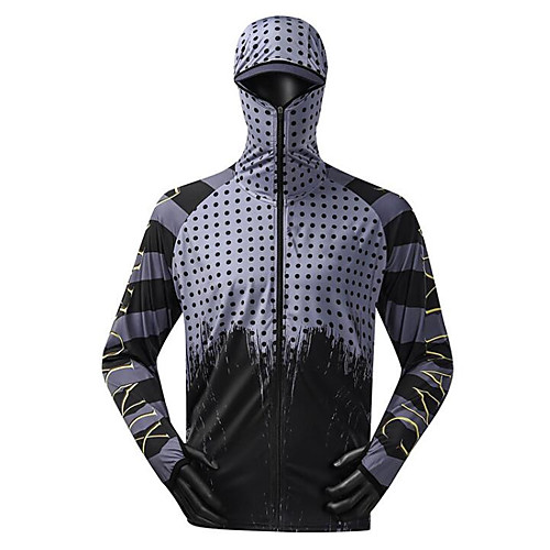 

CAWANFLY Men's Hoodie Jacket Fishing Jacket Outdoor Long Sleeve UPF50 UV Protection Quick Dry Waterproof Zipper Lightweight Jacket Top Autumn / Fall Spring Summer Athleisure Fishing Camping & Hiking