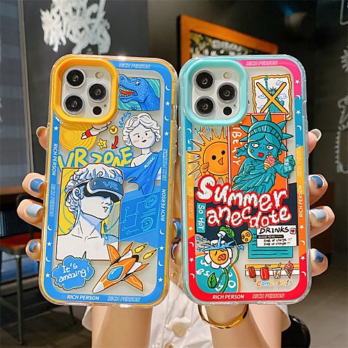 

Phone Case For Apple Back Cover iPhone 12 Pro Max 11 SE 2020 X XR XS Max 8 7 Shockproof Dustproof Cartoon Geometric Pattern TPU