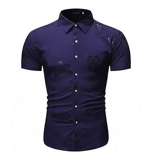 

Men's Shirt Graphic Short Sleeve Casual Tops Casual Black Red Navy Blue