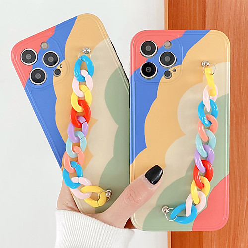 

Phone Case For Apple Back Cover iPhone 12 Pro Max 11 SE 2020 X XR XS Max 8 7 Shockproof Dustproof Lines / Waves TPU