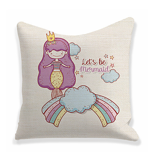 

Mermaid Double Side Cushion Cover 1PC Soft Decorative Square Throw Pillow Cover Cushion Case Pillowcase for Bedroom Livingroom Superior Quality Machine Washable Outdoor Cushion for Sofa Couch Bed Chair