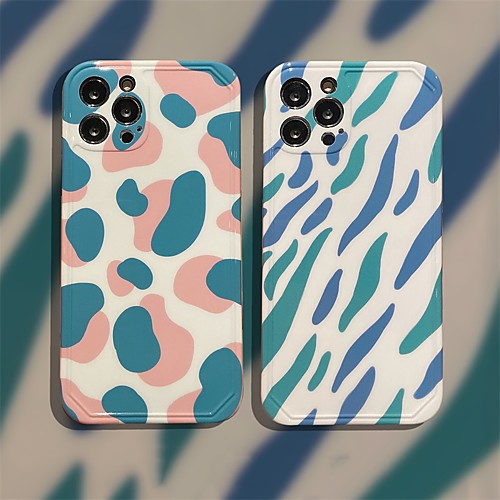 

Phone Case For Apple Back Cover iPhone 12 Pro Max 11 SE 2020 X XR XS Max 8 7 Shockproof Dustproof Lines / Waves Geometric Pattern TPU