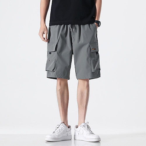 

Men's Cargo Athleisure Outdoor Sports Daily Leisure Sports Sweatpants Tactical Cargo Pants Solid Colored Solid Color Knee Length Drawstring Blue Grey Black