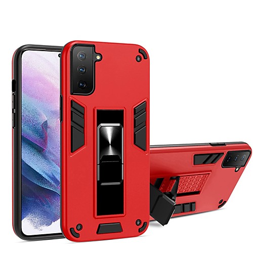 

Phone Case For Samsung Galaxy Back Cover S21 FE 5G S21 S21 Plus S21 Ultra Galaxy A72 S20 S20 Plus S20 ultra S20 FE 5G A70 Shockproof Dustproof with Stand Solid Colored TPU