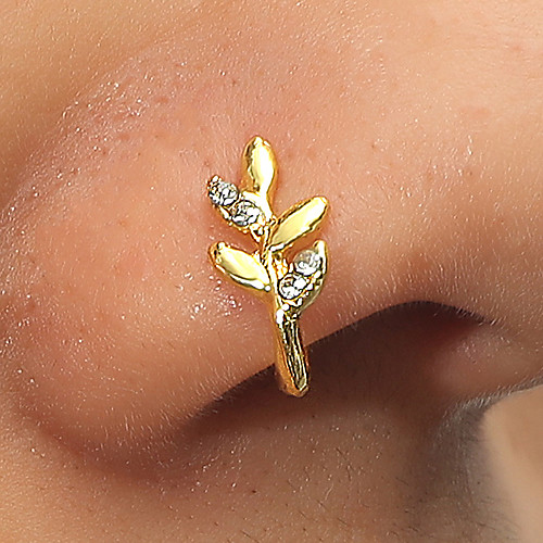 

Nose Ring / Nose Stud / Nose Piercing Stylish Simple Punk Unisex Body Jewelry For Street Masquerade Retro Rhinestone Alloy Heart Flower Gold 1 PC / Star