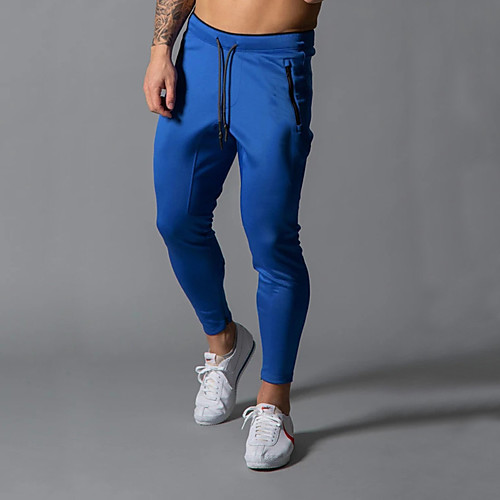 

Men's Athleisure Sports Outdoor Sports Cotton Slim Casual Sports Pants Sweatpants Pants Letter Full Length Print Gray Royal Blue Black / Drawstring / Elasticity