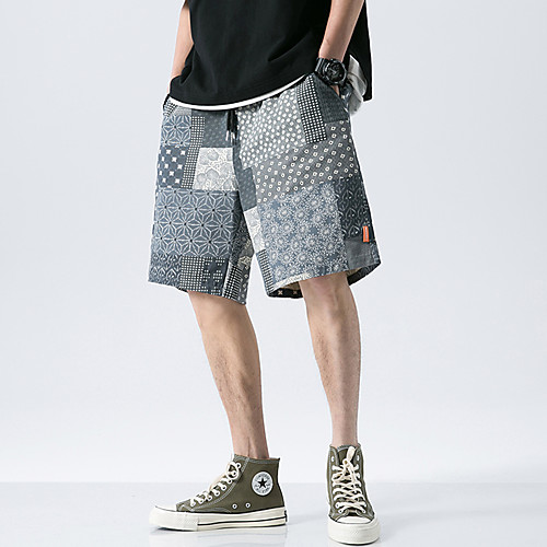 

Men's Shorts Casual / Sporty Shorts Pants Graphic Prints Blue Coffee