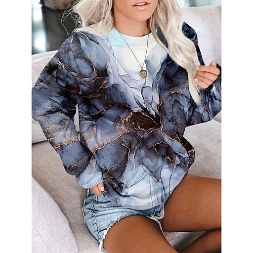 

Women's Sweatshirt Pullover Abstract Graphic Prints Print Daily Sports 3D Print Active Streetwear Hoodies Sweatshirts Gray