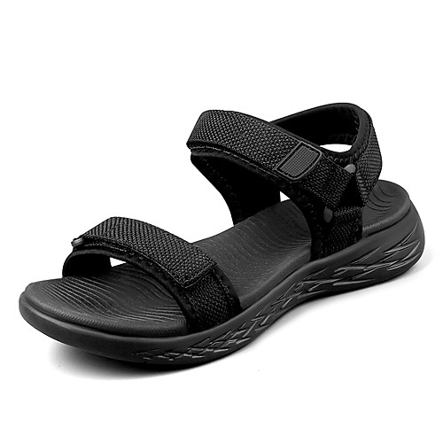 

Women's Sandals Flat Heel Open Toe Daily Work Canvas Solid Colored Gray Black