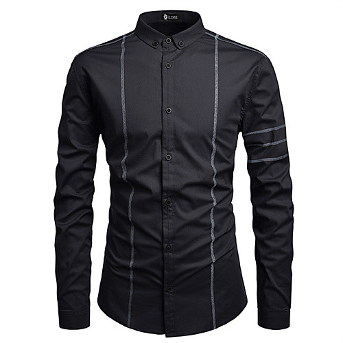 

Men's Shirt Solid Color Long Sleeve Daily Tops Casual White Black Red