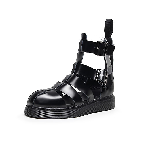 

Men's Sandals Roman Shoes Beach Daily Nappa Leather Breathable Red Black Fall