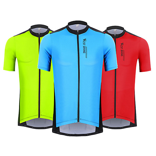 

Women's Men's Short Sleeve Cycling Jersey Summer Red Blue Green Bike Jersey Top Moisture Wicking Sports Clothing Apparel / High Elasticity