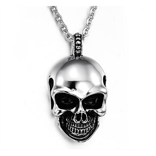 

Men's Pendant Necklace Classic Skull Fashion Stainless Steel Silver 50 cm Necklace Jewelry 1pc For Anniversary Prom Birthday Party Festival