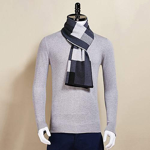 

Men's Rectangle Scarf Daily As Per Picture Scarf Color Block