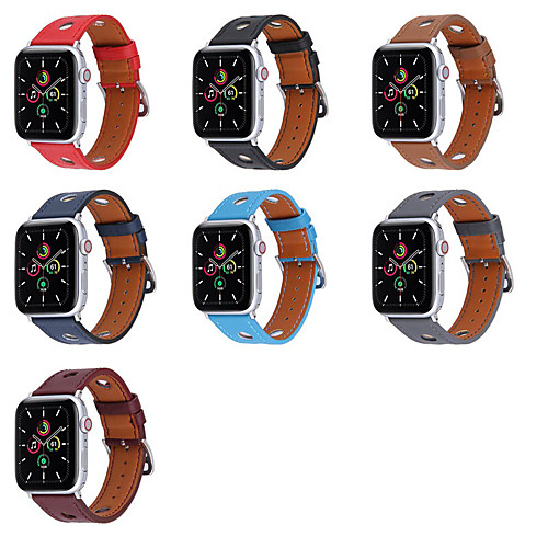 

Smart Watch Band for Apple iWatch 1 pcs Business Band Genuine Leather Replacement Wrist Strap for Apple Watch Series SE / 6/5/4/3/2/1