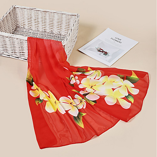 

Women's Chiffon Scarf Holiday Multi-color Scarf Floral