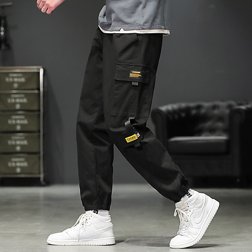 

Men's Cargo Athleisure Outdoor Sports Daily Leisure Sports Sweatpants Capri shorts Pants Plain Solid Color Ankle-Length Pocket Army Green Khaki Black